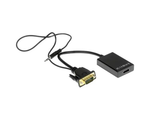 [Кабель] Cablexpert A-VGA-HDMI-01 Адаптер VGA (M) + аудио-> HDMI (F), 0.15 м, питание от USB