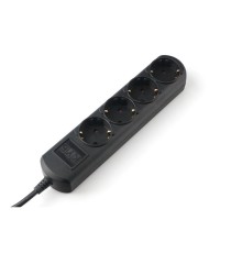 PowerCube Удлинитель (PC-1B-3M) 3.0м, 4 розетки, 10А, без выключателя, черный графит