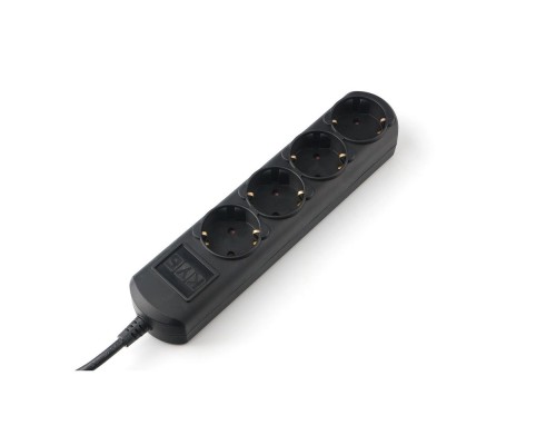 [Сетевые фильтры] PowerCube Удлинитель (PC-1B-3M) 3.0м, 4 розетки, 10А, без выключателя, черный графит