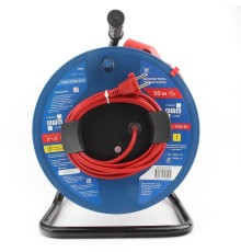 PowerCube Удлинитель на пласт.катушкуе (PC20203) 50м, 1 розетка б/з, 10А