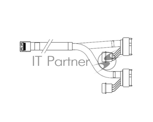 Кабель U.2 Enabler, HD (SFF8643) -to- (SFF8639), 1m, Used to attach directly to the 8639 interface of the NVMe drive (05-50064-00)