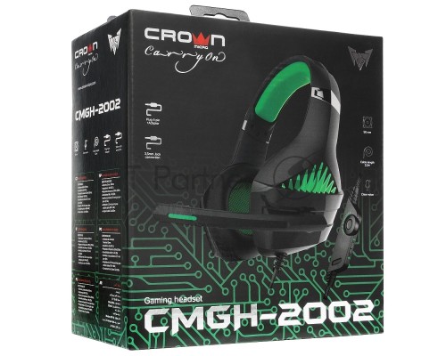 Гарнитура игровая CROWN CMGH-2002 Black&green