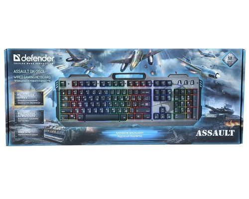 Клавиатура USB DEFENDER ASSAULT GK-350L RU 45350