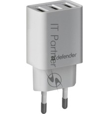 Сетевой адаптер Defender 3xUSB, 5V/3.1А , белый (UPA-31) (83587)