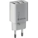 Сетевой адаптер Defender 3xUSB, 5V/3.1А , белый (UPA-31) (83587)
