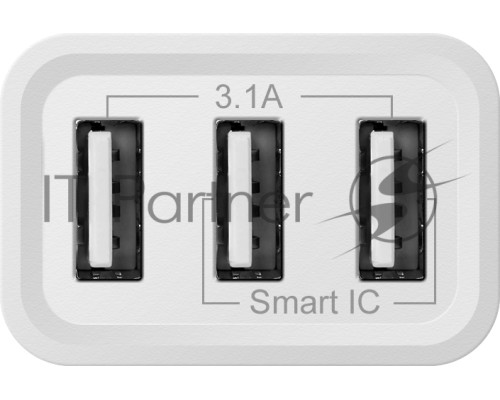 Сетевой адаптер Defender 3xUSB, 5V/3.1А , белый (UPA-31) (83587)