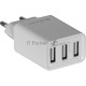 Сетевой адаптер Defender 3xUSB, 5V/3.1А , белый (UPA-31) (83587)