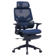 Кресло Cactus CS-CHR-MC01-BL синий сет./эко.кожа с подголов. крестов. пластик подст.для ног