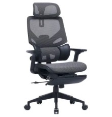 Кресло Cactus CS-CHR-DUO-GYBK серый/черный с подголов. крестов. сталь пластик черный