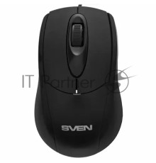 Мышь проводная SVEN RX-110 черный, 1000 dpi, USB, кнопки - 3