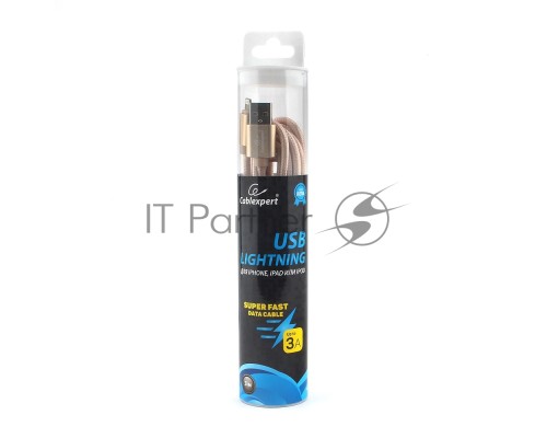 Кабель Cablexpert для Apple CC-U-APUSB02Gd-3M, AM/Lightning, серия Ultra, длина 3м, золотой, блистер Кабель Cablexpert для Apple CC-U-APUSB02Gd-3M, AM/Lightning, серия Ultra, длина 3м, золотой, блистер