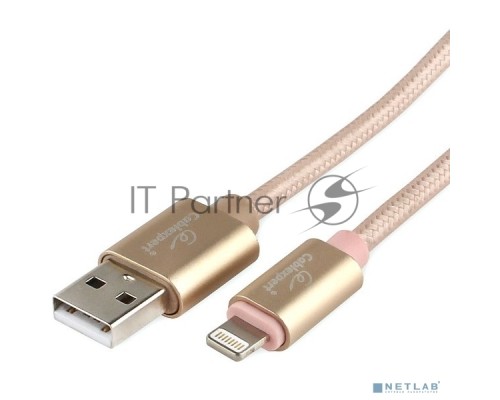 Кабель Cablexpert для Apple CC-U-APUSB02Gd-3M, AM/Lightning, серия Ultra, длина 3м, золотой, блистер Кабель Cablexpert для Apple CC-U-APUSB02Gd-3M, AM/Lightning, серия Ultra, длина 3м, золотой, блистер