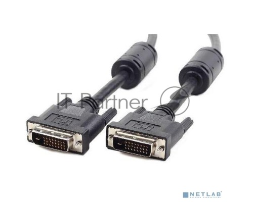 Кабель DVI-D dual link Cablexpert CC-DVI2L-BK-10, 25M/25M, 3.0м, CCS, черный, экран, феррит.кольца, пакет Кабель DVI-D dual link Cablexpert CC-DVI2L-BK-10, 25M/25M, 3.0м, CCS, черный, экран, феррит.кольца, пакет