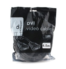 Кабель DVI-D dual link Cablexpert CC-DVI2L-BK-15, 25M/25M, 4.5м, CCS, черный, экран, феррит.кольца, пакет