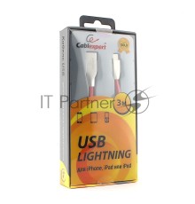 Кабель Cablexpert для Apple CC-G-APUSB01R-3M, AM/Lightning, серия Gold, длина 3м, красный, блистер