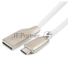 Кабель USB 2.0 Cablexpert CC-G-mUSB01W-3M, AM/microB, серия Gold, длина 3м, белый, блистер