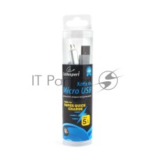 Кабель USB 2.0 Cablexpert CC-U-mUSB02S-1.8M, AM/microB, серия Ultra, длина 1.8м, серебристый, блистер