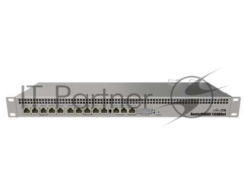 Маршрутизатор MikroTik RB1100AHx4 with Annapurna Alpine AL21400 Cortex A15 CPU (4-cores, 1.4GHz per core), 1GB RAM, 13xGbit LAN, RouterOS L6, 1U rackmount case, Dual PSU