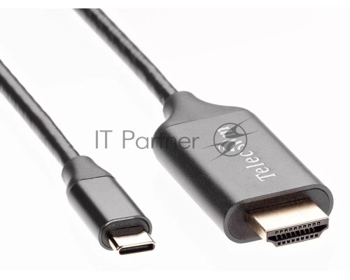 Кабель Telecom USB3.1 Type-Cm --> HDMI A(m) 4K@60Hz, 1.8m <TCC008-1.8M>