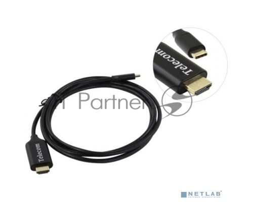 Кабель Telecom USB3.1 Type-Cm --> HDMI A(m) 4K@60Hz, 1.8m <TCC008-1.8M>