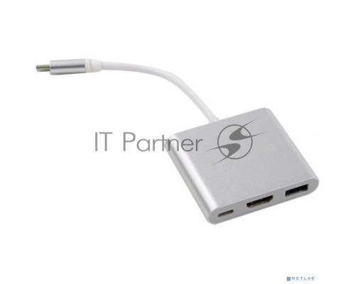 Кабель-концентратор Telecom USB3.1 TypeCm -->HDMI+USB3.0 +PD charging 4K@30Hz <TUC010>