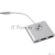 Кабель-концентратор Telecom USB3.1 TypeCm -->HDMI+USB3.0 +PD charging 4K@30Hz <TUC010>