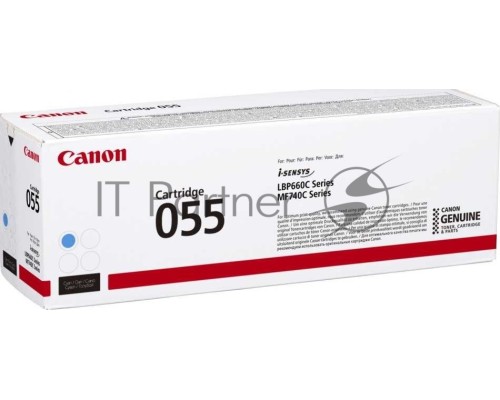 Картридж лазерный Canon 055 C (3015C002) голубой (2100 стр.) для Canon i-SENSYS серий MF740, LBP660.
