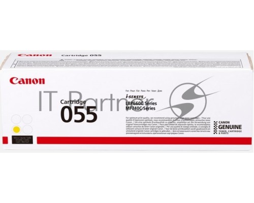 Картридж лазерный Canon 055 Y 3013C002 желтый (2100 стр.) для Canon MF746Cx/MF744Cdw/MF742Cdw/LBP664Cx/663Cdw