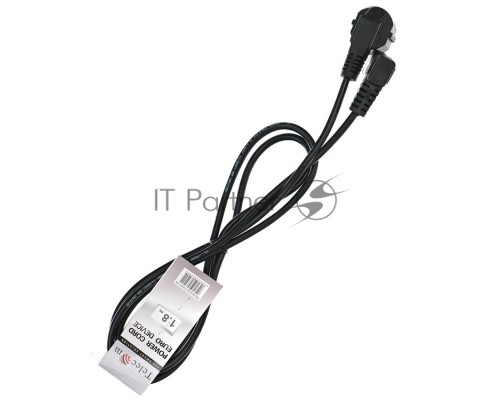 Кабель компьютер - розетка угловой 220V <1.8м> (Европейский стандарт) <TP021DA-1.8-BK>