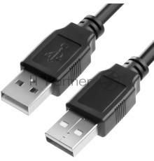 Кабель Greenconnect 1.8m USB 2.0, AM/AM, черный, 28/28 AWG, экран, армированный, морозостойкий, GCR-UM2M-BB2S-1.8m