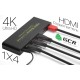 Разветвитель Greenconnect v1.4 HDMI 1на 4 выхода, 4K2K 30Hz /1080p 120Hz + индикация серия Greenline GL-v104C Greenconnect Разветвитель v1.4 HDMI 1на 4 выхода, 4K2K 30Hz /1080p 120Hz + индикация серия Greenline GL-v104C