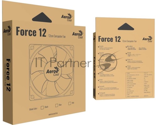 Вентилятор Aerocool Force 12 PWM черный 120мм 1000rpm 23.7db