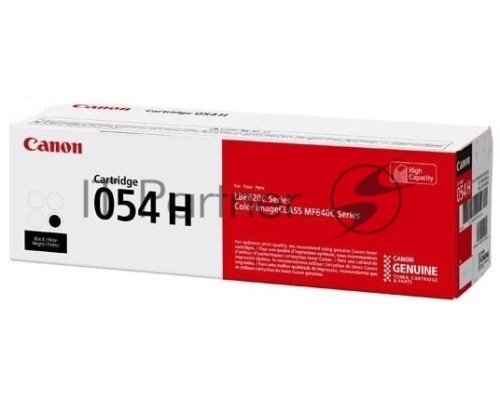 Картридж лазерный CANON 054H BK черный, увеличенной емкости для Canon i-Sensys LBP621Cw, Canon i-Sensys LBP621, Canon i-Sensys LBP623Cdw, Canon i-Sensys LBP623, Canon i-Sensys MF641Cw, Canon i-Sensys MF641, Canon i-Sensys MF643Cdw, Canon i-Sensys MF643, 