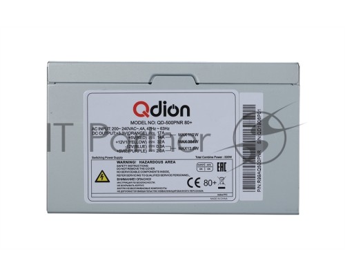 Блок питания Q-Dion 500Вт Power Supply FSP ATX 500W, 120mm, 5xSATA, 1xPCI-E, APFC, 80+