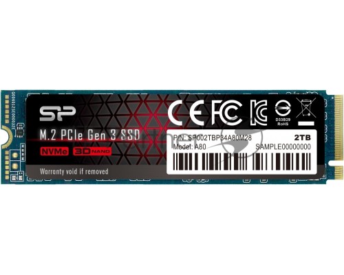 Накопитель SSD Silicon Power M.2 2.0TB A80 <SP002TBP34A80M28> (PCI-E 3.0 х4, up to 3400/3000MBs, 3D TLC, NVMe 1.3, 22х80мм) Накопитель SSD Silicon Power M.2 2.0TB A80 <SP002TBP34A80M28> (PCI-E 3.0 х4, up to 3400/3000MBs, 3D TLC, NVMe 1.3, 22х80мм)