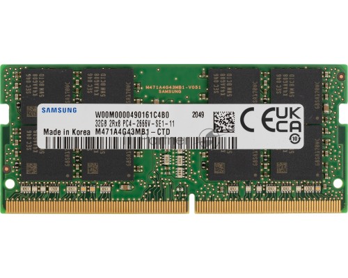 Модуль памяти Samsung SO-DIMM DDR4 32GB (PC4-21300) 2666MHz 1.2V (M471A4G43MB1-CTDDY)