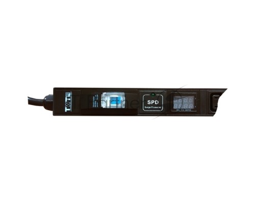 Вертикальный блок розеток, 4xC19 + 20xC13, 250V, 16A, A/V-метр, шнур 3 метра, вилка C20