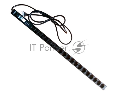 Вертикальный блок розеток, 12xSchuko + 8xC13, 250V, 16A, шнур 3 метра, вилка Schuko