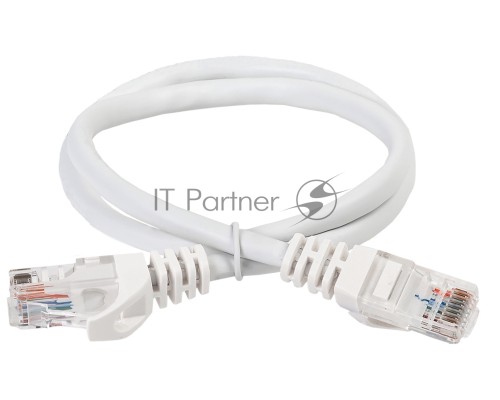 Коммутационный шнур ITK  (патч-корд), кат.5Е UTP, 1м, белый