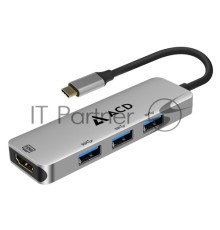 Fusion C104 Адаптер 4-в-1 USB-C в 3xUSB3.0/HDMI (ACD-C104-UAL) RTL {50}
