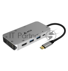 Fusion С110 Адаптер 10-в-1 UCB-C в 3xUSB3.0/HDMI/VGA/LAN/SD/mSD/Audio/PD-90W (ACD-C110-PAL) RTL {50}