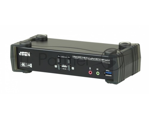 Переключатель KVM ATEN  CS1922M-AT-G KVM+Audio+USB 3.0,  1 user USB+DP =>  2 cpu USB+DP, со шнурами DP 2x1.5м.+USB 2х1.8м.