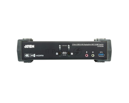 Переключатель KVM ATEN  CS1922M-AT-G KVM+Audio+USB 3.0,  1 user USB+DP =>  2 cpu USB+DP, со шнурами DP 2x1.5м.+USB 2х1.8м.