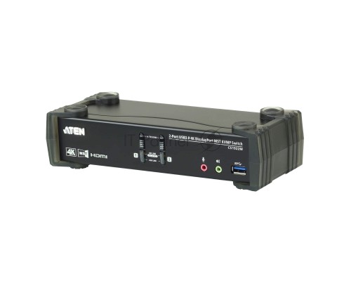 Переключатель KVM ATEN  CS1922M-AT-G KVM+Audio+USB 3.0,  1 user USB+DP =>  2 cpu USB+DP, со шнурами DP 2x1.5м.+USB 2х1.8м.