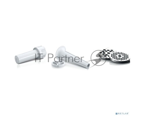 Мясорубка Bosch MFW3910W CompactPower, 1900Вт, 2,3 кг/мин, цвет: белый, механическая за щита от перегрузки, 1 скор. Комплект: 2 диска для фарша, насадка для кол басок
