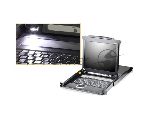 Переключатель-KVM 8-портовый IP  с ЖК-дисплеем Slideaway/ATEN SINGLE RAIL 8P PS/2-USB LCDKVMP 17INCH WIH IP