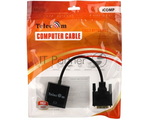 Кабель-переходник VCOM DVI-D 25M ---> VGA 15F  Telecom <TA491> Кабель-переходник DVI-D 25M ---> VGA 15F  Telecom <TA491>