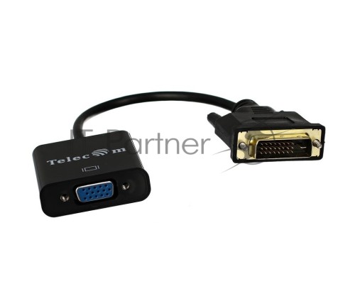 Кабель-переходник VCOM DVI-D 25M ---> VGA 15F  Telecom <TA491> Кабель-переходник DVI-D 25M ---> VGA 15F  Telecom <TA491>