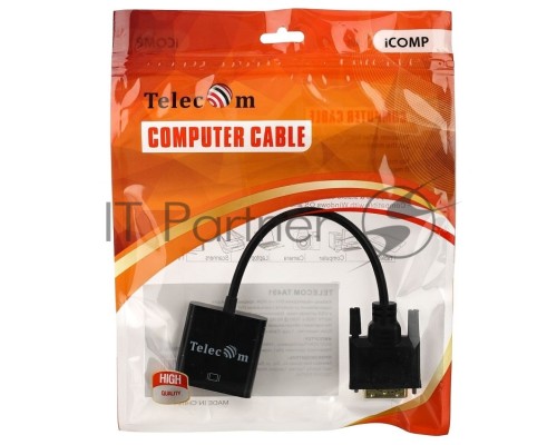 Кабель-переходник VCOM DVI-D 25M ---> VGA 15F  Telecom <TA491> Кабель-переходник DVI-D 25M ---> VGA 15F  Telecom <TA491>