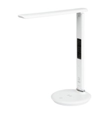 ЭРА Б0057199 Настольный светильник NLED-505-10W-W светодиодный белый,  выбор цвет температуры, три уровня яркости, многофункциональный дисплей с функциями часов, будильника, календаря и термометра. 